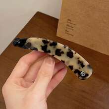 1个简约百搭醋酸纤维豹纹香蕉发夹，2026新款优雅高马尾爪夹（女士款） - 彩色 - 查看 10