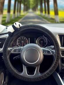 1 chiếc bọc vô lăng lưới dày hình gấu trúc, phụ kiện ô tô - vỏ bọc vô lăng - Xem 9