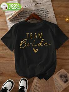 Top Clásico Occidental con Lema de Boda Negro Casual de Verano - Negro - Ver 5
