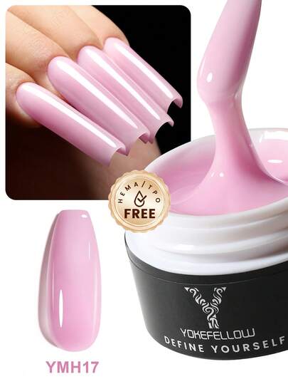 YOKEFELLOW 15g nagelförlängningsgel, stärkande gellack, långvarig nagelkonst, lämplig för nagelsalong, gör-det-själv-hemmabruk och presenter