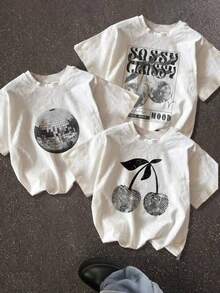 Women T-Shirts - White+White+White - View 1
