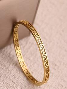 Bộ 3 vòng tay đinh tán mạ vàng sang trọng, 4 vòng tay đính pha lê có thể xếp chồng lên nhau, quà tặng trang sức thời trang dành cho nữ. - Vàng - Xem 6