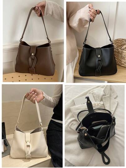 1 件装 Niche 搭扣肩带隔层女士斜挎包，优雅女士手提包，带钱包、化妆品口袋，适合办公、通勤、购物、旅行，也是一份很棒的母亲节礼物。