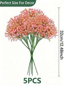 Quà tặng Ngày của Mẹ | Bó hoa baby's breath giả màu hồng và trắng, hoa trang trí nhà cửa 1/3/5 cành, nhẹ nhàng, thanh lịch, lãng mạn, bền lâu, trang trí phòng khách dành tặng mẹ. - Hồng - Xem 12