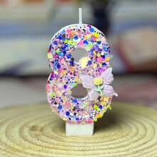 Birthday Candles Butterfly Flower Creative Ritual Surprise Birthday Cake Number Decoration Candles Flower Style Suitable For Birthday Party Cake Decoration Halloween Christmas Cake Decoration - Multicolor - View 14
