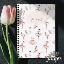 1pc Ballet Themed Spiral Notebook, Suitable For Choreography And Dancer's Notes, Unisex, Perfect Gift, Ideal For School Or Office Use - D - View 6