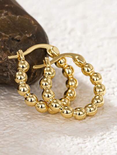 1 Pair Elegant Hoop Earrings, Designed For Women, Suitable For Weddings, Engagements, Anniversary Parties, Valentine's Day Gifts