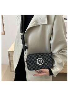 2025 New Fashion Classic Versatile Solid Color PU Waterproof Material Rhombus Design Retro Chic Metal Animal Logo Decor Square Shoulder Bag Crossbody Bag Letter Pattern Decor Design Suitable For Shopping Women Animal Print Tote Bag - 黑色 - 查看 9