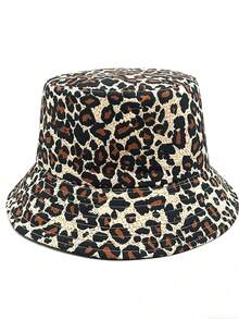 1pc Women's Leopard Print Bucket Hat - Multicolor - View 10