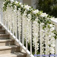 1pc 72-Inch Outdoor Artificial White Wisteria Vine, 183cm Total Length - Realistic Fake Hanging Vine, Dense Flowers, Double-Layered Plastic Wisteria Wreath, Suitable For Weddings, Parties, Gardens And Outdoor Decor - Year-Round Tabletop Center Decor, Balcony Hanging - White - View 9