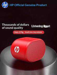 HP BTS01 Portable Bluetooth Speaker, Bluetooth 5.0 Wireless Mini Speaker With Lanyard, IP54 Waterproof, Hi-Fi Stereo, Built-In Microphone, 3.5mm AUX Input For Home, Travel, Outdoor - View 8