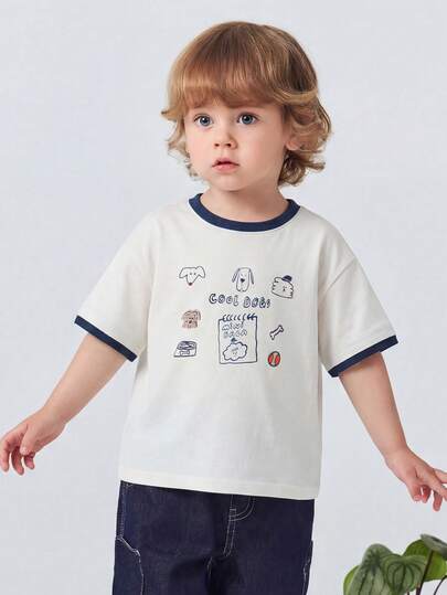 mini bala Áo thun ngắn tay cho bé trai, chất liệu cotton nguyên chất, thấm hút mồ hôi, nhanh khô, kiểu dáng thể thao cổ điển, hoàn hảo cho mùa hè năng động.