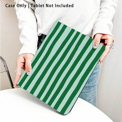 1 chiếc ốp lưng gập bảo vệ bàn làm việc có khe cắm bút, họa tiết sọc xanh lá cây, tương thích với Honor Pad 8/9/10, Honor GT 11.5inch/X7/X8A/X9/X8Pro/X9Pro/V9/V8 Pro, MatePad SE 11inch/MatePad 11inch/11.5inch, MatePad Pro, Apple thế hệ thứ 10/11 2025 (A16), A9/A9+/A11/S11/S10 FE+, chức năng tự động ngủ/thức, thích hợp làm quà tặng cho mùa tựu trường, ngày Valentine, quà tặng ngày lễ.