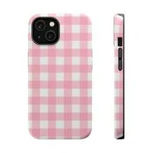 Pink Checkered MagSafe Rugged Case | Shockproof Magnetic Case For 13 Mini, 17 Pro Max, 17 - Multicolor - View 2