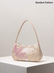 Elegant Colorful Sequin Women's Shoulder Bag, Floral Bag, Bridal Party, Sequin Bag, Prom Bag, Prom Accessories - Multicolor - View 2