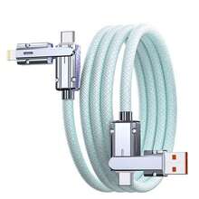 四合一尼龙编织100W超快充电线，铝合金材质，多功能PD快充，USB转Type-C/Lightning，Type-C转Type-C/Lightning，兼容手机和平板电脑 - 彩色 - 查看 8