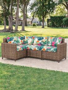 1 chiếc vỏ đệm sofa ngoài trời bằng lụa sữa in kỹ thuật số, độ co giãn cao, chống bụi và bẩn, phù hợp cho mọi mùa. - Nhiều màu - Xem 8