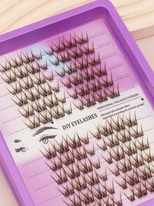Brown Cluster Eyelashes,96 Clusters Reusable Natural Wispy Individual Lash Extensions, Lightweight Curl DIY False Lashes For Daily Makeup, Natural Look, Cosplay, Beginner Friendly Eye Beauty Enhancement - C - View 6