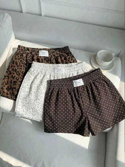 SUN 3pcs Comfortable Women's Short Length Casual Shorts In Woven Fabric For Everyday Looks Shorts Pack Camo Print Shorts