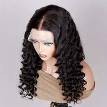 18 Inch Deep Wave Bob Wig Human Hair 200% Density 13x4 HD Lace Closure Wigs Human Hair Bob Wigs For  Women 13x6 Transparent Lace Curly Wig 1B Color - SNatural - 查看 4