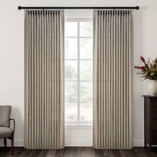 2 Panels Natural Pinch Pleated Semi-Shading Curtains Textured Linen Blended Window Curtains For Living Room Bedroom Pinch Pleat Drapes With Hooks - 深亞麻色 - 查看 11