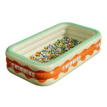 Piscina inflable, piscina familiar de gran espacio con patrón de ola en el borde, tobogán inflable grande, base estable, anti-vuelco, adecuada para natación de verano y entretenimiento al aire libre en el patio trasero, reunión familiar - C - Ver 13