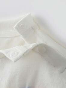 mini bala Áo thun ngắn tay bằng cotton cho trẻ em, mềm mại, thoáng khí, dễ thương với họa tiết 3D, thích hợp cho mùa hè 2026. - màu trắng ngà - Xem 7