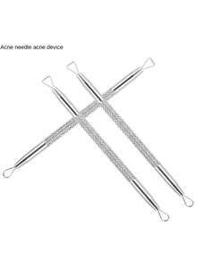 1pc Stainless Steel Blackhead Remover, Dual-Ended Design For Blackheads, Whiteheads, Acne Pimple Extractor - Silver - View 5