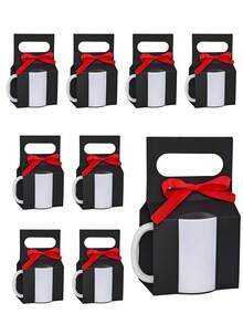 Her/His Gift 10/1pc - White Mug Gift Box, Empty Box With Ribbon, 11-12oz Mug Capacity - Perfect For Blank Gift Packaging, Mug Packaging - Multicolor - View 4