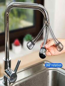 1 cái ống nối dài vòi nước xoay 360° sáng tạo, 2 chế độ - kéo dài, xoay, vòi chống bắn nước, giúp tiết kiệm nước hiệu quả cho nhà bếp. - Bạc - Xem 8