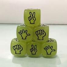 Novo Jogo de Dados Pedra, Papel e Tesoura que Brilha no Escuro 2026 - Entretenimento ao Ar Livre Adequado para Reuniões Familiares e Festas; Jogo de Dados Pedra, Papel e Tesoura, Jogo de Dados Divertido, Dados Criativos - Multicolorido - Visão 11