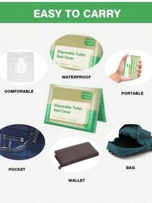 100pcs Portable Toilet Seat Covers, Suitable For Adults, Disposable Or Washable, Travel Essential, Suitable For Airplane, Road Trip, Camping, Hotel, Can Be Put In Toiletry Bag, Vacation Bag, Travel Accessory, Summer Essential - Multicolor - View 7
