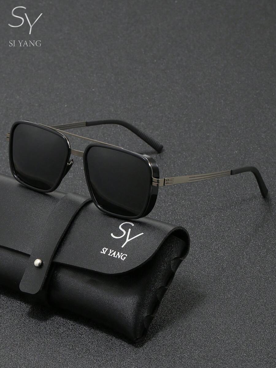 SY SI YANG Brand Polarized Sunglasses For Men And Women, Square Frame Design, UV400 Sunglasses For Driving, Premium Quality, Anti-UV, Comes With Exquisite Glasses Storage Bag And Cleaning Cloth