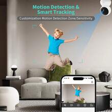 5G Wireless WiFi 5MP HD Wireless Security Camera, AI Smart Human Tracking And Motion Detection, 2.4G/5G Alarm Push, Video Surveillance, Smart Home Security Camera, PTZ Camera, Indoor/Outdoor Two-Way Audio Security, Suitable For Baby/Pet/Home/Office Monitoring - White - View 8