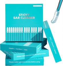 2026 New Sticky Ear Wax Removal Stick 24Pcs Reusable Soft Ear Swabs Adhesive Ear Cleaner Tool For Adults Kids Large - Blue 1 Set - View 2