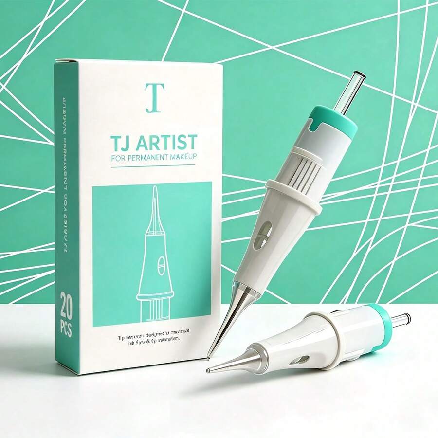 TJ Artist 20pcs/Box Professional Disposable PMU Tattoo Needles Round Liner 1RL 3RL 5RL 0.18mm 0.3mm 0.35mm For Microblading Eyebrows And Small Tattoos - Green - View 1