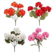 1/4 pièces Fleurs de géranium artificielles, faux buissons de géraniums roses, fleurs en soie artificielles résistantes aux UV pour jardinière extérieure, panier suspendu, clôture de jardin, boîte à fenêtre de patio et porche. Fausses fleurs de géranium rose, plantes de géranium en soie artificielles avec feuilles vertes, fleurs artificielles inaltérables pour mariage, jardin de la maison, balcon, remplissage de vase pour salon, arrangement floral DIY - Multicolore - Voir 3