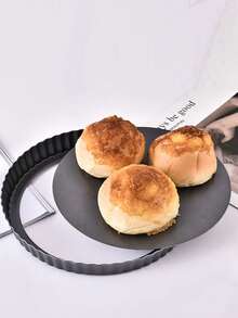 2pcs/Set Round Non-Stick Baking Pan With Removable Bottom, Suitable For Fruit Pizza, Pie, Cake And Bread - Black, One Size Fits All - View 9