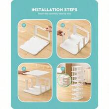 Narrow Shoe Rack Stackable, Freely Combinable Shoe Storage Organisers, Plastic Shoe Racks With 8 - Pair Capacity Wardrobes, Cabinets, Entryways White - Initial - View 6