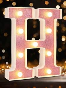 1件 21cm/8.2in LED 粉色字母燈，適用於婚禮求婚裝飾、生日派對裝飾、週年紀念裝飾、節日裝飾、臥室書桌裝飾字母燈、數字燈、女孩房裝飾小夜燈 - 21公分粉紅色 - 查看 44