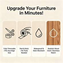 Self-Adhesive Wood Grain Edge Tape, 3cm X 10m, Waterproof Trimmable Furniture Edge Repair Strip - Multicolor - View 4