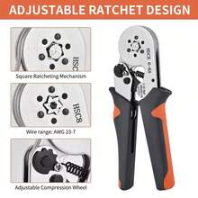 Cable Wire Electrical Terminals Ferrule Crimper Plier Crimping Tool Kit 2000PCS - Black - View 2