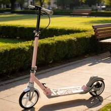 Foldable Manual Foot Scooter, Aluminum Alloy Material, Pink & Blue Options, Portable Adult Commuting Kick Scooter - Pink - View 4