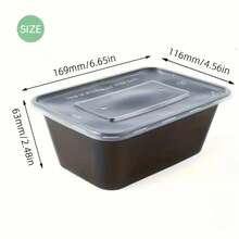 5/10/15/30pcs Food Storage Containers With Lids, Rectangular Lunch Boxes, Commercial Kitchen, Picnic, Restaurant, Takeout, Back To School Supplies - Multicolor - View 3