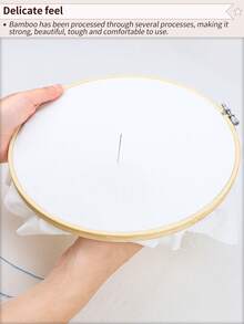 5pcs Apricot Round Bamboo DIY Cross Stitch Hoops, Embroidery Frames, Dreamcatcher Wind Chime Hanging Rings, Handmade Decor For Halloween, Christmas, Home, Phone, Bag, Clothing, Hair Accessories, Desk, Bedside, Car - A - View 8