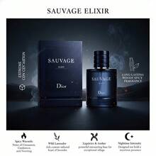 Christian Dior Sauvage Elixir For Men 3.4 Oz Eau De Parfum Extreme Concentration Long-Lasting Woody Spicy Fragrance - 濃烈香調- 3.4 oz /100ml - 查看 6