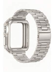 2件套不锈钢表带和TPU表壳组合，兼容 49mm、46mm、44mm、45mm、41mm、40mm、38mm，防震表壳适用于Ultra/SE11/10/9/8/7/6/5/4系列，智能手表表带配件，替换表带，男女皆宜，理想礼品 - 星光色 - 查看 3