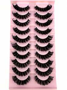 10 Cặp Mi Giả Lông Chồn Nga 3D DD Curl, 8mm-22mm, Mi Mềm Mịn, Mi Giả Tự Nhiên 5D, Dụng Cụ Trang Điểm, Mi Giả - màu đen - Xem 6