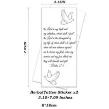 Boldink 2PCS Bible Psalm Dove Religious Temporary Tattoos, Waterproof & Long-Lasting 1-2 Weeks, Plant-Based Juice Formula, Minimalist Line Design, Realistic No Glare, Faith-Filled Vibe, Unisex Suitable For Religious Enthusiasts & Trendsetters, Great Gift For Friends Or Yourself - Black - View 3