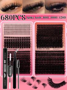 CMAYOME 680pcs D-Shaped Synthetic False Eyelashes, Including Various Density Long Lash Clusters, Soft Lash Bundles, And Mixed Lengths Of 8-16mm. Suitable For Lightweight, Waterproof And Sweat-Proof Single Cluster 3D Effect False Lashes To Create Natural And Dramatic Daily Makeup Looks - Multicolor - View 16